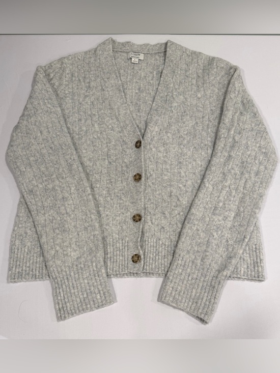 J. Crew Sweaters - J. Crew Cashmere-feel Extra Soft Gray Cable-Knit Button Cardigan